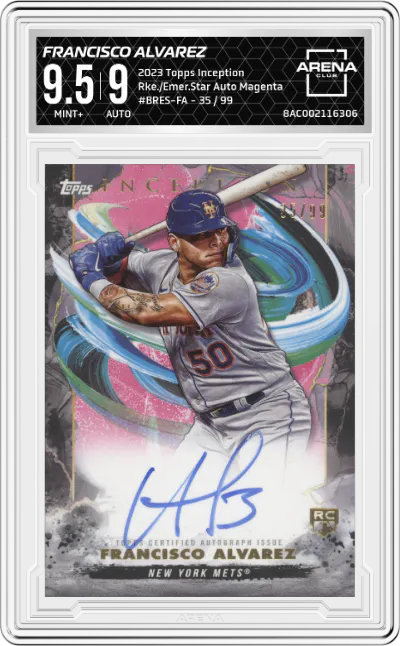 2023 Topps Inception Rke./Emer.Star Auto Francisco Alvarez Magenta ARENA CLUB 9.5