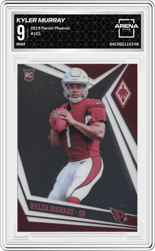 Kyler Murray from the 2019 Panini Phoenix set graded by Arena Club and given an overall grade of 9.