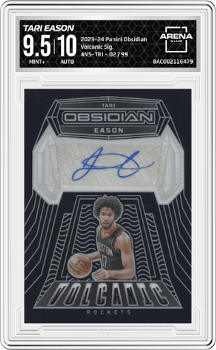 Tari Eason from the 2023-24 Panini Obsidian set graded by Arena Club and given an overall grade of 9.5.