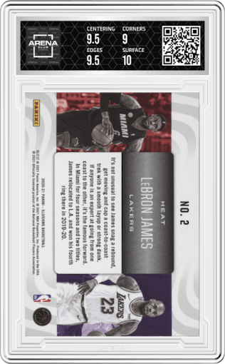 LeBron James from the 2020-21 Panini Illusions  set graded by Arena Club and given an overall grade of 9.5.