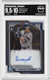 Enmanuel Tejeda from the 2024 Bowman set graded by Arena Club and given an overall grade of 9.5.