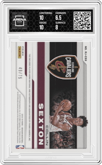 Collin Sexton from the 2018-19 Panini Obsidian set graded by Arena Club and given an overall grade of 7.