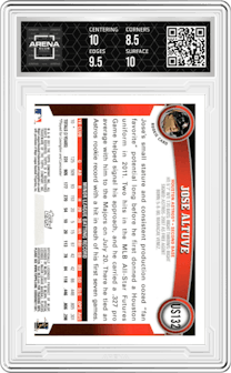 Jose Altuve from the 2011 Topps Update set graded by Arena Club and given an overall grade of 9.