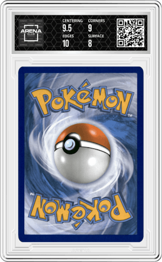 Zoroark from the 2017 Pokemon S&M set featuring a  Zoroark Shining Legends Pin Collection parallel graded by Arena Club and given an overall grade of 8.5.