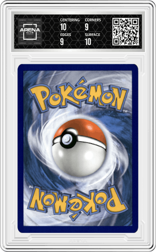 Mewtwo from the 2017 Pokemon S&M set featuring a Mewtwo Pin Collection parallel graded by Arena Club and given an overall grade of 9.5.