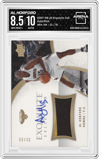 Al Horford from the 2007-08 Exquisite Collection set graded by Arena Club and given an overall grade of 8.5.