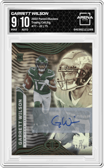 Garrett Wilson from the 2022 Panini Illusions set graded by Arena Club and given an overall grade of 9.