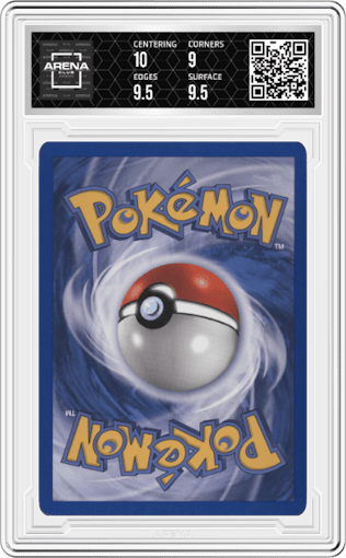 Torchic from the 2003 Pokemon EX set graded by Arena Club and given an overall grade of 9.5.