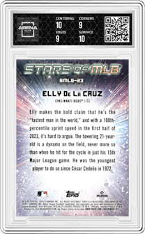 Elly De La Cruz from the 2024 Topps  set graded by Arena Club and given an overall grade of 9.5.