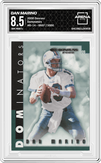 Dan Marino from the 2000 Donruss set graded by Arena Club and given an overall grade of 8.5.
