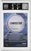 Martin Truex Jr. from the 2023 Panini Chronicles set featuring a Holo Silver parallel graded by Arena Club and given an overall grade of 9.5.