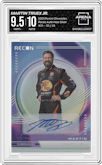 Martin Truex Jr. from the 2023 Panini Chronicles set featuring a Holo Silver parallel graded by Arena Club and given an overall grade of 9.5.
