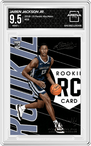 Jaren Jackson Jr. from the 2018-19 Panini Absolute Memorabilia set graded by Arena Club and given an overall grade of 9.5.