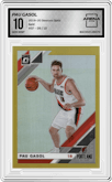 Pau Gasol from the 2019-20 Panini Donruss Optic set featuring a Gold parallel graded by Arena Club and given an overall grade of 10.