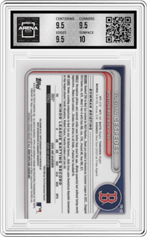 Yoeilin Cespedes from the 2024 Bowman set graded by Arena Club and given an overall grade of 10.