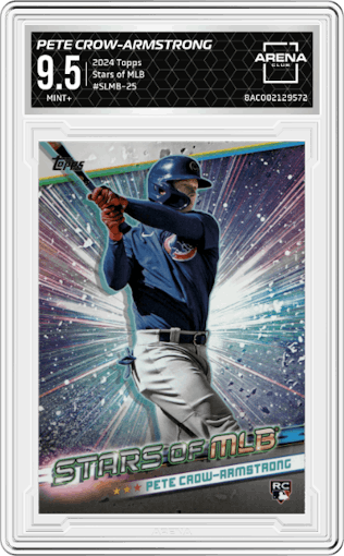 Pete Crow-Armstrong from the 2024 Topps  set graded by Arena Club and given an overall grade of 9.5.