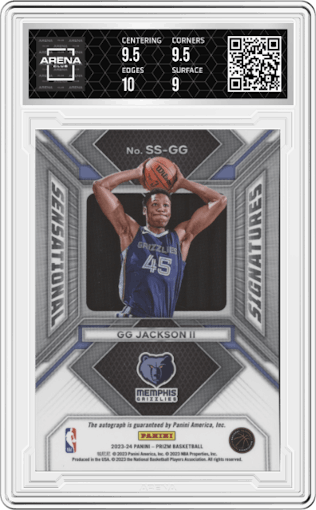 GG Jackson II from the 2023-24 Panini Prizm set graded by Arena Club and given an overall grade of 9.5.