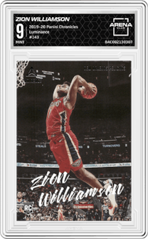 Zion Williamson from the 2019-20 Panini Chronicles  set graded by Arena Club and given an overall grade of 9.