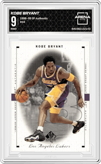 Kobe Bryant from the 1998-99 SP Authentic set graded by Arena Club and given an overall grade of 9.