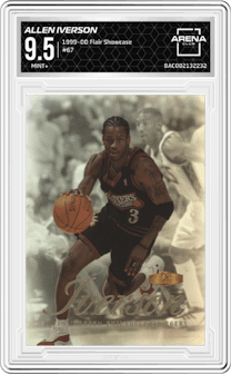 Allen Iverson from the 1999-00 Flair Showcase set graded by Arena Club and given an overall grade of 9.5.