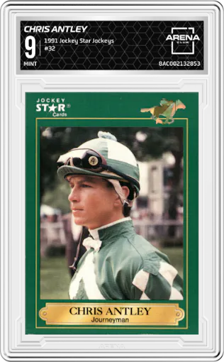 Chris Antley from the 1991 Jockey Star Jockeys set graded by Arena Club and given an overall grade of 9.