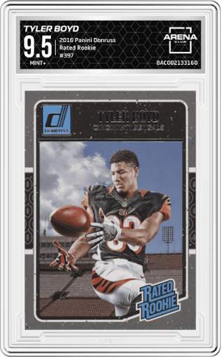 Tyler Boyd from the 2016 Panini Donruss  set graded by Arena Club and given an overall grade of 9.5.