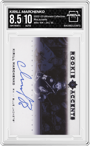 Kirill Marchenko from the 2022-23 Ultimate Collection set graded by Arena Club and given an overall grade of 8.5.