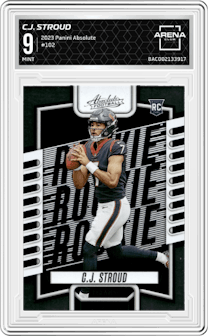 C.J. Stroud from the 2023 Panini Absolute set graded by Arena Club and given an overall grade of 9.