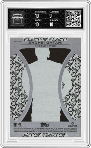 Shohei Ohtani from the 2021 Topps Update set graded by Arena Club and given an overall grade of 9.5.
