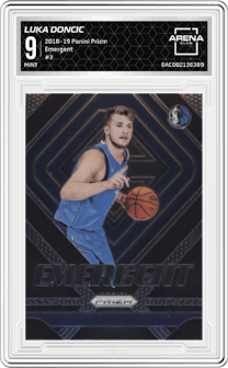 Luka Doncic from the 2018-19 Panini Prizm set graded by Arena Club and given an overall grade of 9.