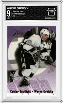 Wayne Gretzky from the 1994-95 Flair set graded by Arena Club and given an overall grade of 9.