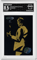Two-Face from the 1995 Metal Batman Forever set graded by Arena Club and given an overall grade of 8.5.