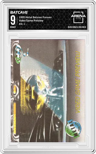 Batcave from the 1995 Metal Batman Forever set graded by Arena Club and given an overall grade of 9.