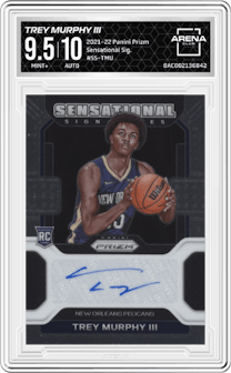 Trey Murphy III from the 2021-22 Panini Prizm  set graded by Arena Club and given an overall grade of 9.5.