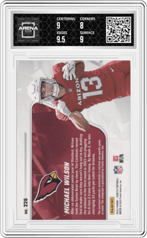 Michael Wilson from the 2023 Panini Zenith set graded by Arena Club and given an overall grade of 8.5.