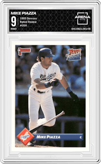 Mike Piazza  from the 1993 Donruss set graded by Arena Club and given an overall grade of 9.