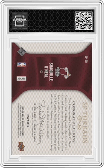 Shaquille O'Neal from the 2007-08 Upper Deck SP Rookie Threads set graded by Arena Club.