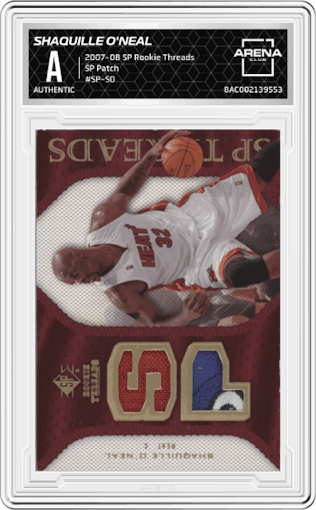 Shaquille O'Neal from the 2007-08 Upper Deck SP Rookie Threads set graded by Arena Club.