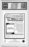 Victor Wembanyama from the 2023-24 Panini NBA Hoops set featuring a Silver parallel graded by Arena Club and given an overall grade of 10.