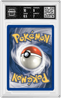 Pidgeot from the 2004 Pokemon EX set graded by Arena Club and given an overall grade of 7.5.