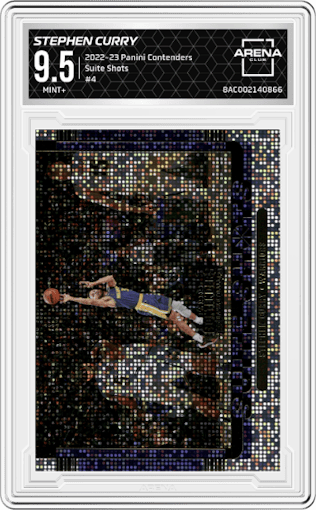 Stephen Curry from the 2022-23 Panini Contenders set graded by Arena Club and given an overall grade of 9.5.