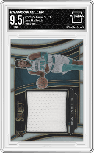 Brandon Miller from the 2023-24 Panini Select  set graded by Arena Club and given an overall grade of 9.5.