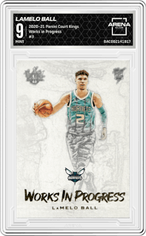 LaMelo Ball from the 2020-21 Panini Court Kings set graded by Arena Club and given an overall grade of 9.