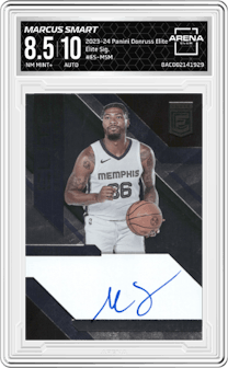 Marcus Smart from the 2023-24 Panini Donruss Elite set graded by Arena Club and given an overall grade of 8.5.