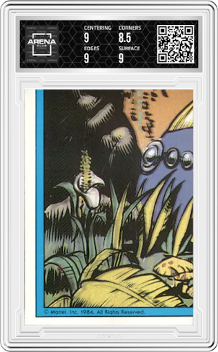 Man-at-Arms from the 1984 Topps Masters of the Universe set graded by Arena Club and given an overall grade of 9.