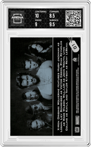 X-Men Origins: Wolverine features Hugh Jackman from the 2009 Rittenhouse X-Men Origins: Wolverine set graded by Arena Club and given an overall grade of 9.