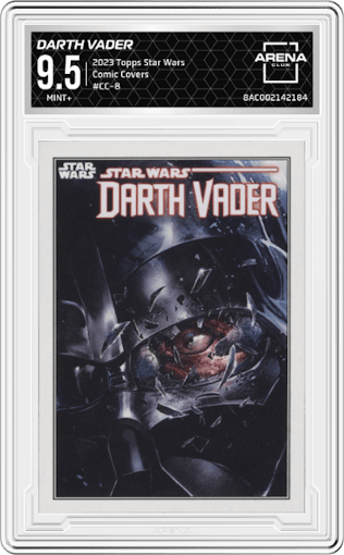 Darth Vader from the 2023 Topps Star Wars set graded by Arena Club and given an overall grade of 9.5.
