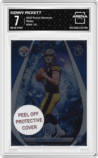 Kenny Pickett from the 2022 Panini Elements set graded by Arena Club and given an overall grade of 7.