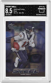 Tank Dell from the 2023 Leaf Trinity set graded by Arena Club and given an overall grade of 8.5.