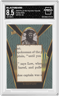Blackbeard from the 2023 Pieces of the Past One Time Edition set graded by Arena Club and given an overall grade of 8.5.